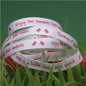 Animal Cuddles Ribbon - Pink Smile messages